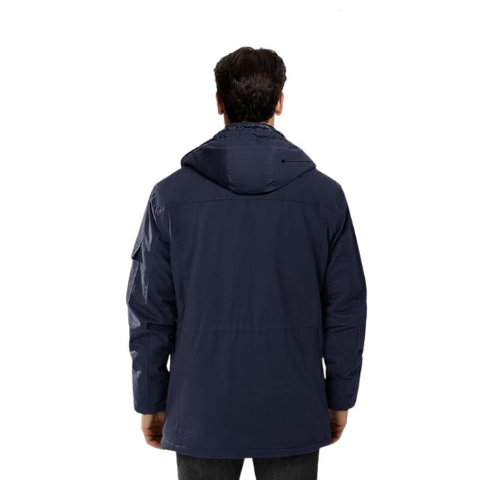 Męska granatowa parka ocieplana M