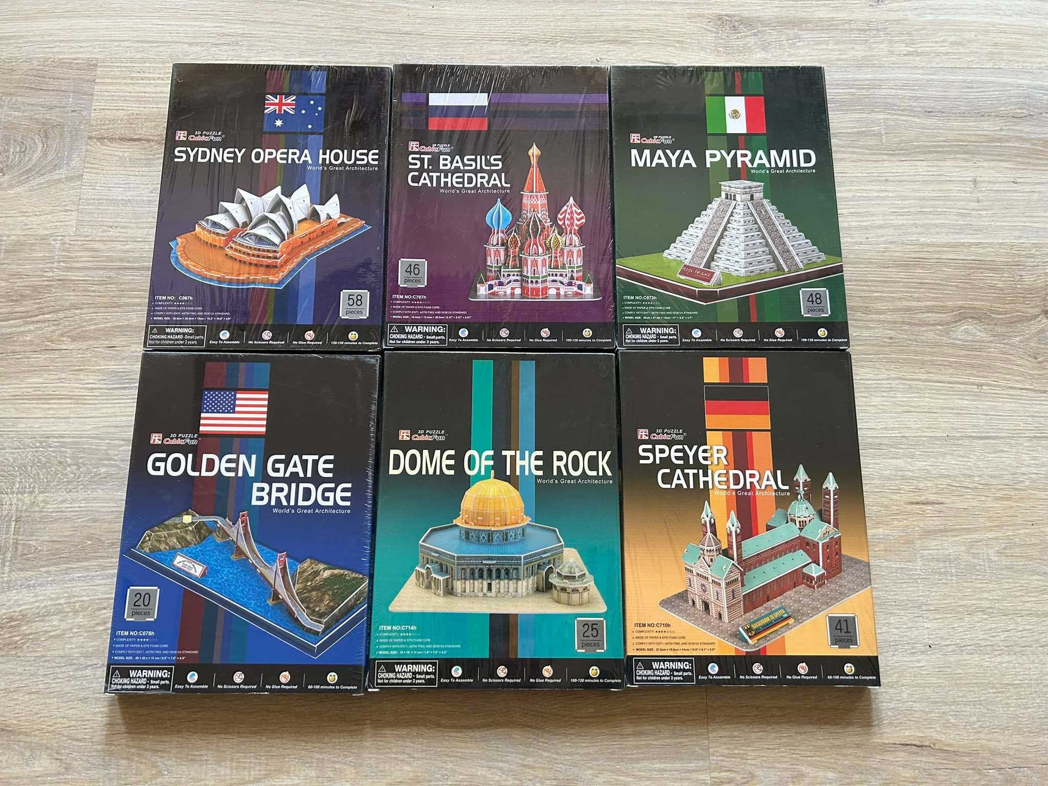 Puzzle Architektura 6 szt Nowe