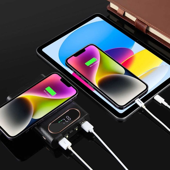 Powerbank HAWEEL z aku. Lit-jon 21700, 4 x 5000 mAh = 20000 mAh, QC4