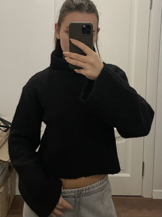 Светр альпака Zara з обʼємним коміром