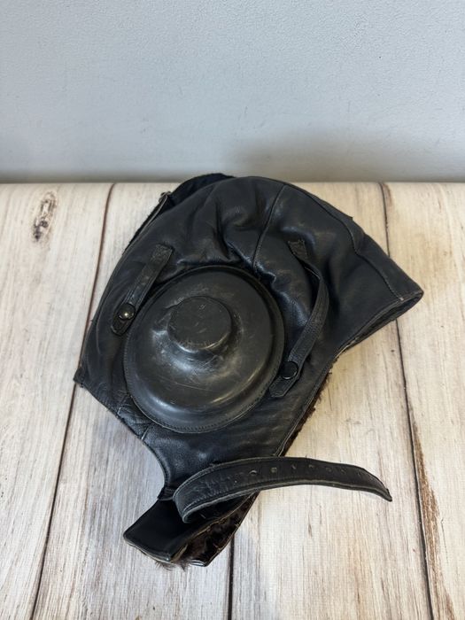 Кожаный зимний шлемофон