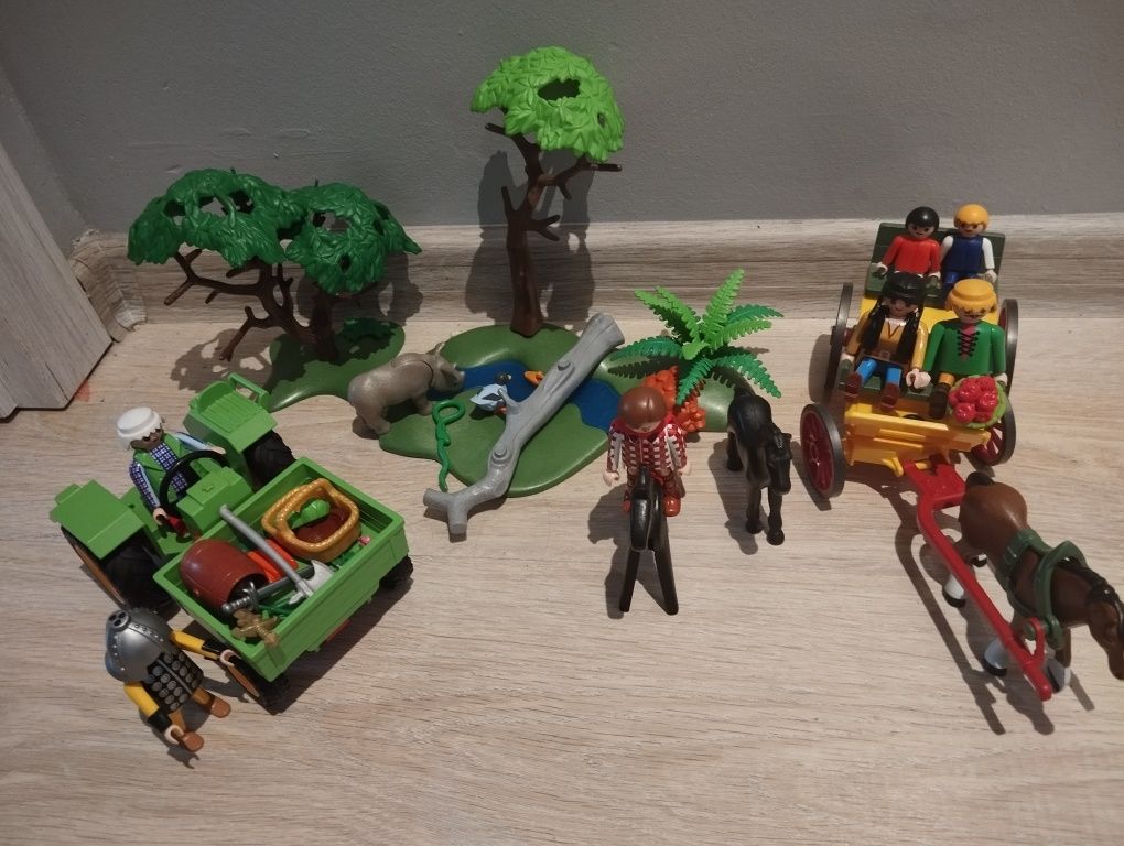 Playmobil country traktor bryczka konie figurki mix