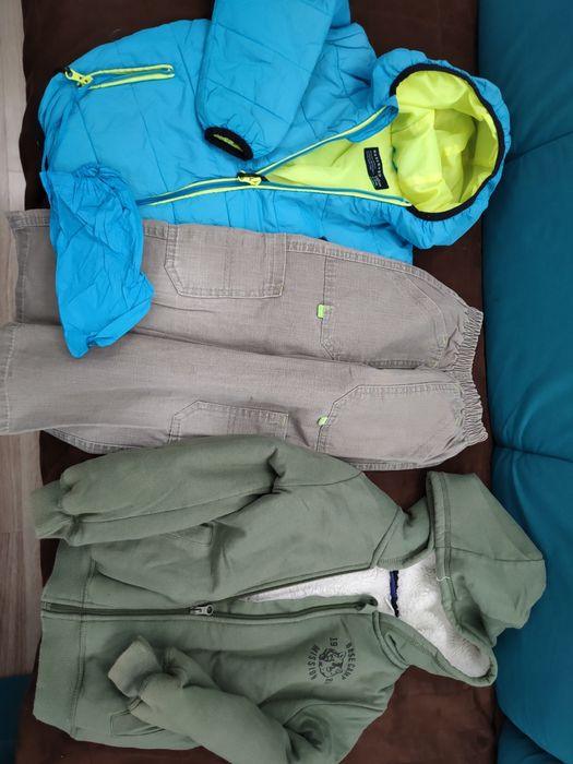 Zestaw 5) wiosna-jesień,długi rękaw bluzki bluzy koszula kurtka r. 110