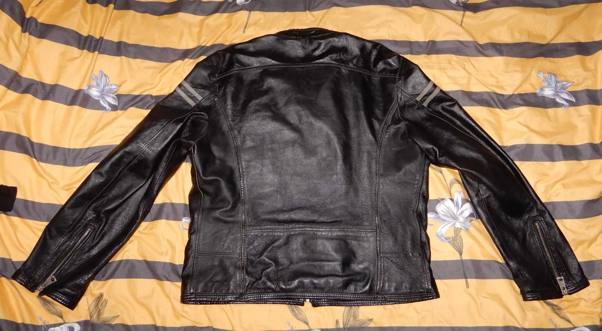 SUPER Kurtka skórzana biker motor metal punk XL