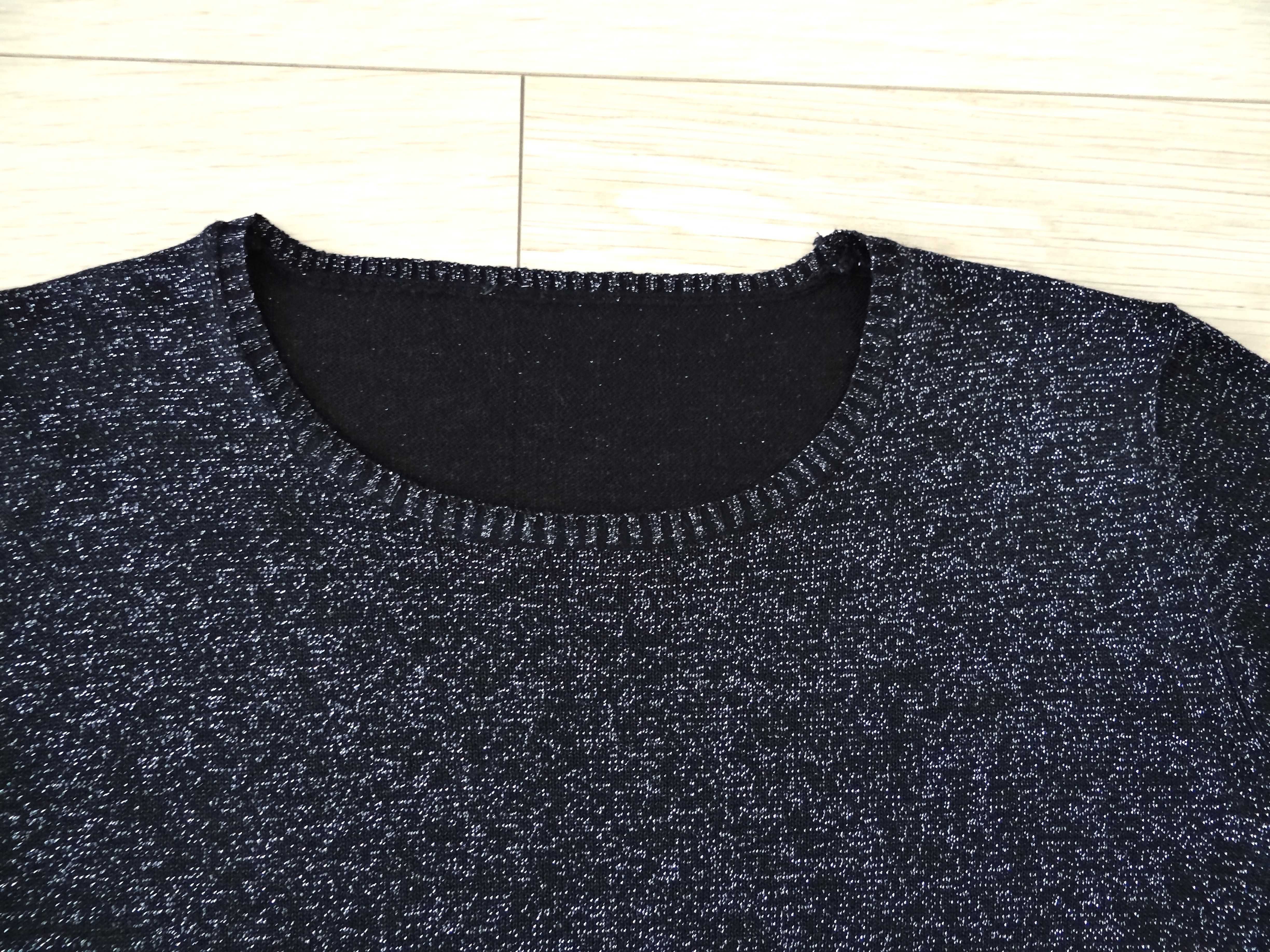 Czarny błyszczący sweter | Top Secret rozm. 36 | stan idealny