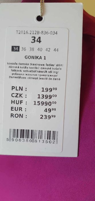 Klasyczna Koszula Damska Tatuum , rozmiar 34, Nowa z Metką