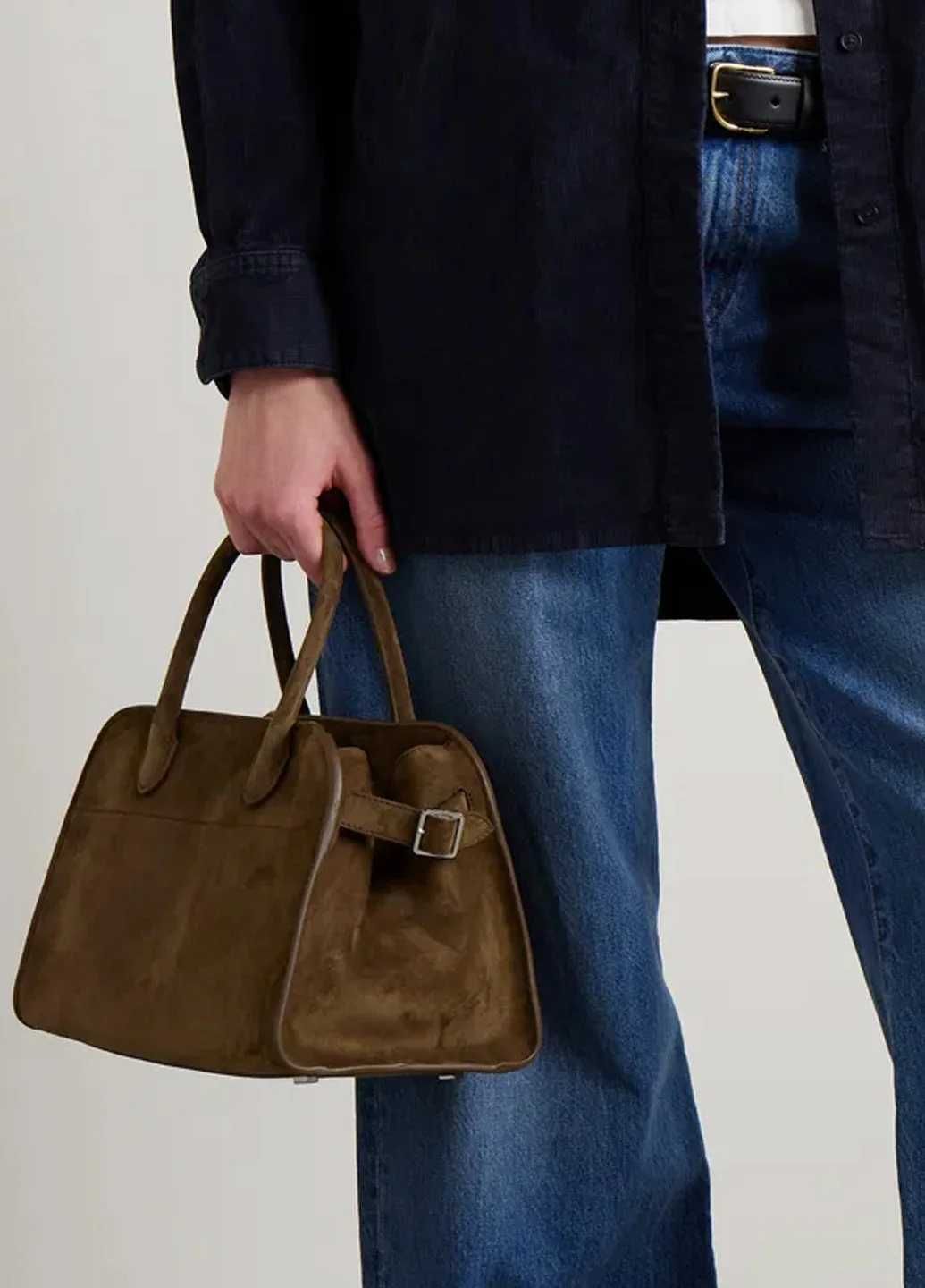 Сумка The Row Soft Margaux 10 Bag in Suede Mocha