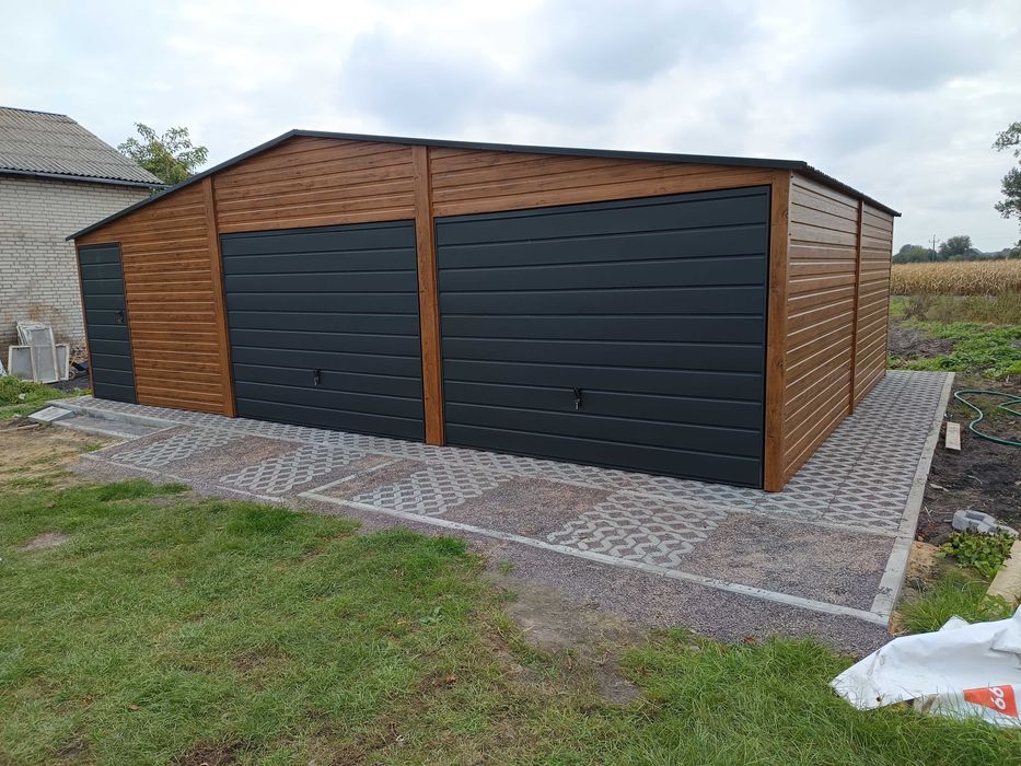 Garaż blaszany garaż blaszak 9x6 7x5 6x6 profil poziom Rus-Stal kolor