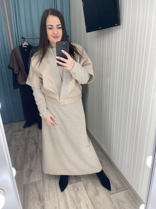 Женское платье ангора+кардиган 50-64 батал Жіночий костюм батал теплий