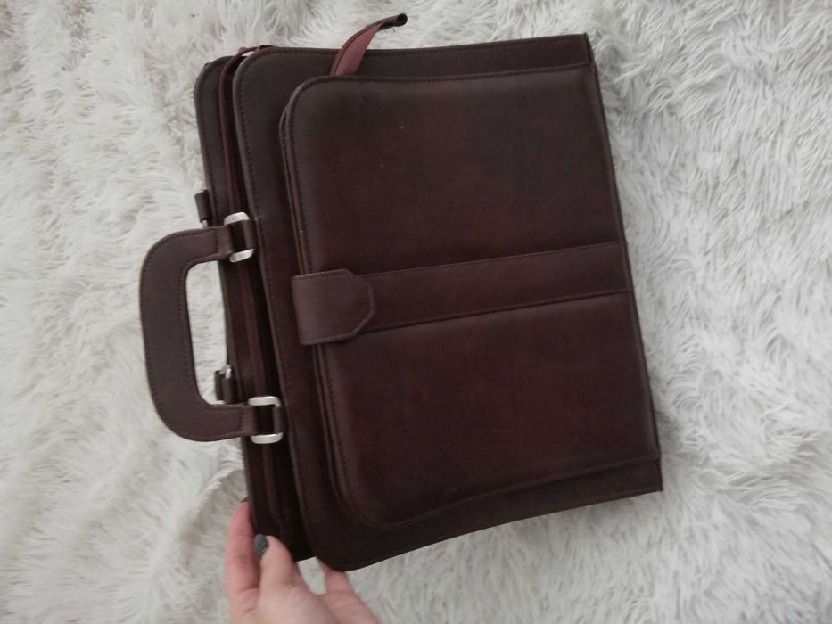 aktówka skórzana brązowa A4