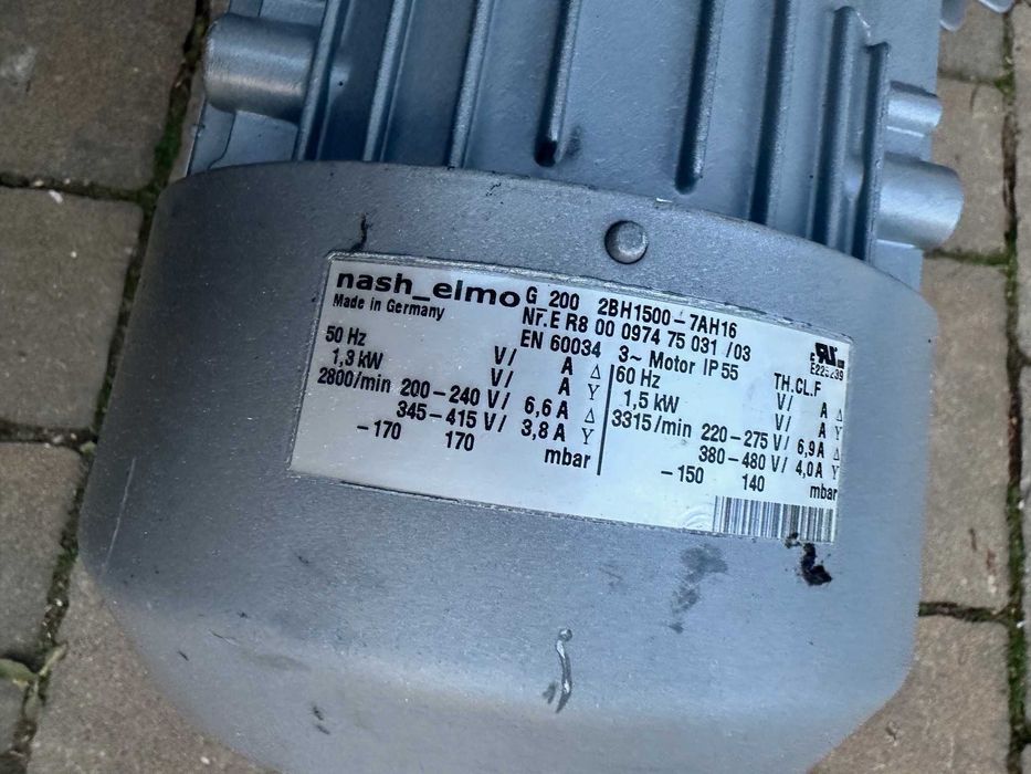 Pompa próżniowa boczno-kanałowa, dmuchawa 1,3 kw siemens