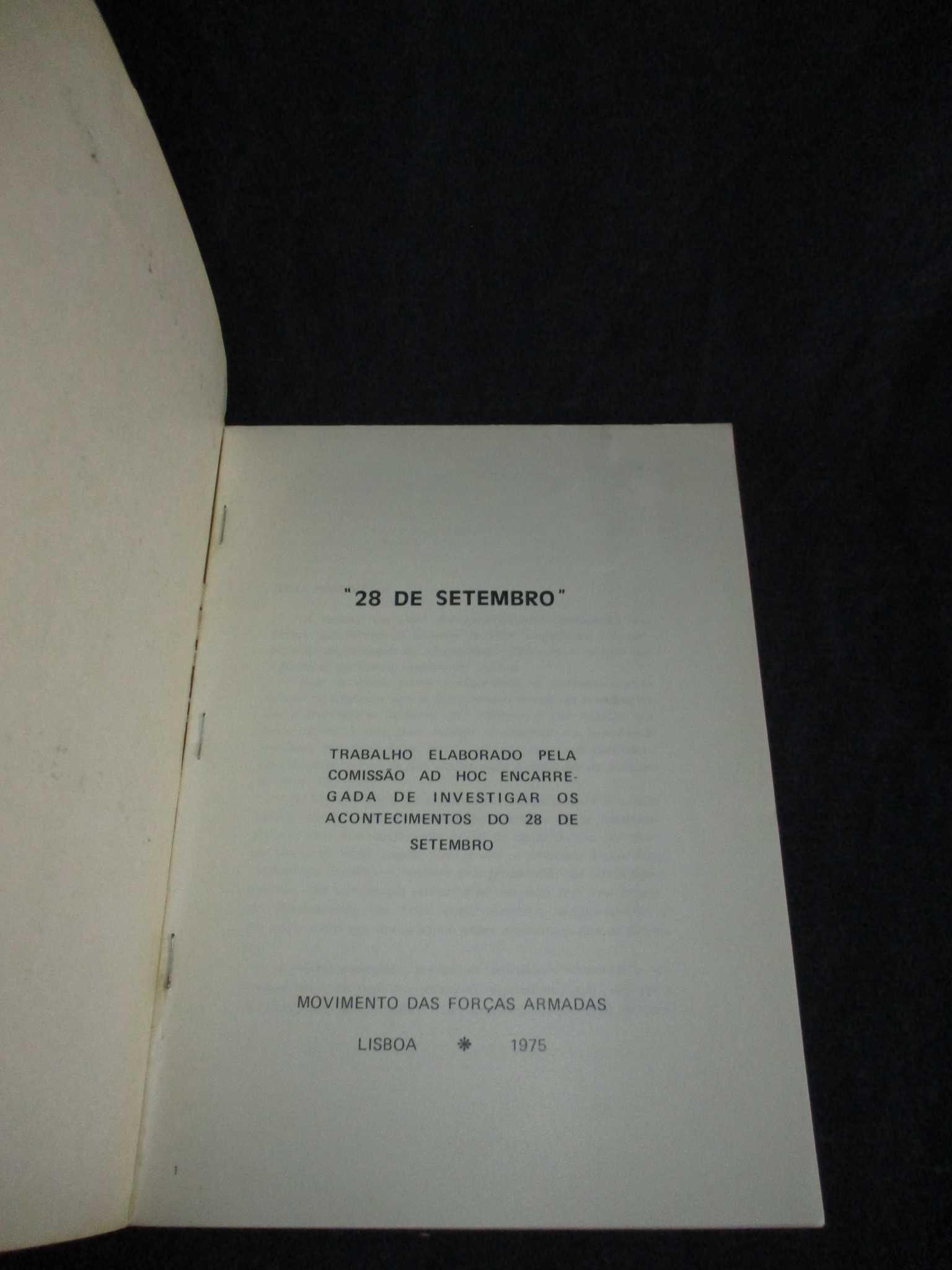 Livro Relatório do 28 de Setembro de 1974 Movimento das Forças Armadas