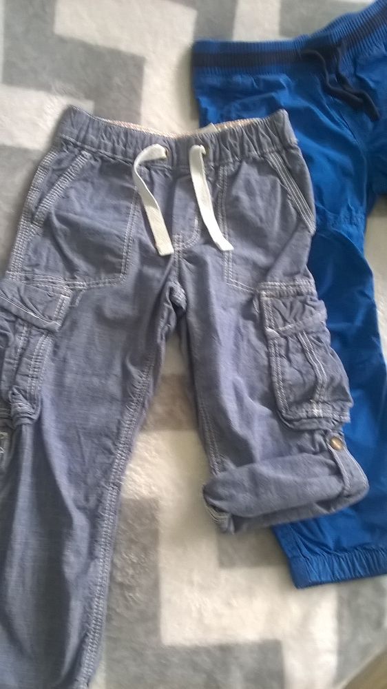 H&M, 2 pary spodni, CARGO, materiałowe  lato, jesień rozm. 104, SUPER