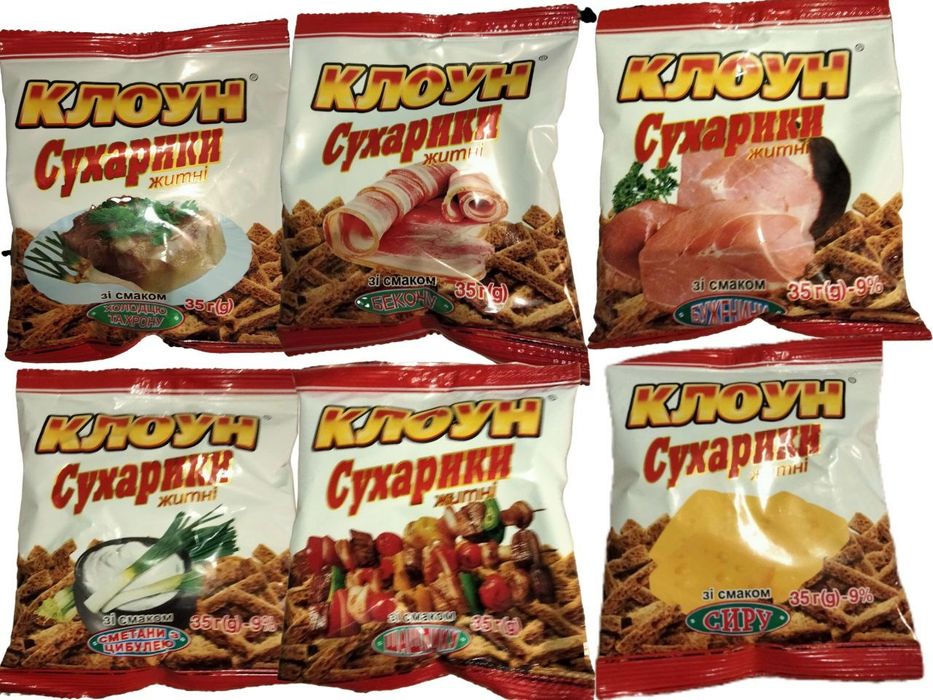 сухарікі клоун 6 смаків