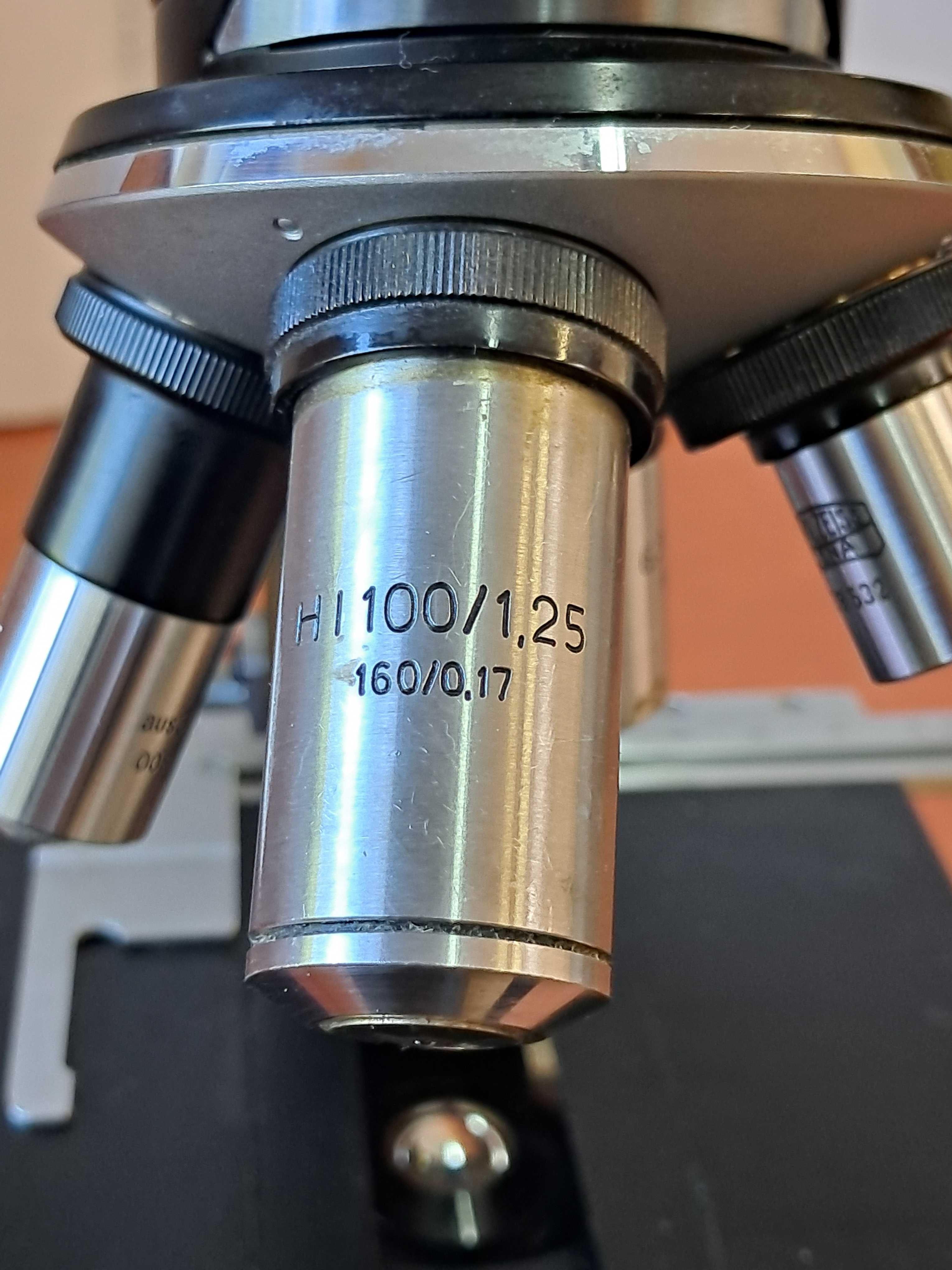 Mikroskop biologiczny Carl Zeiss Jena + skrzynka transportowa - klasyk