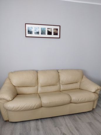 Zestaw kanap skórzanych na sprzedaż dwie kanapy + fotel