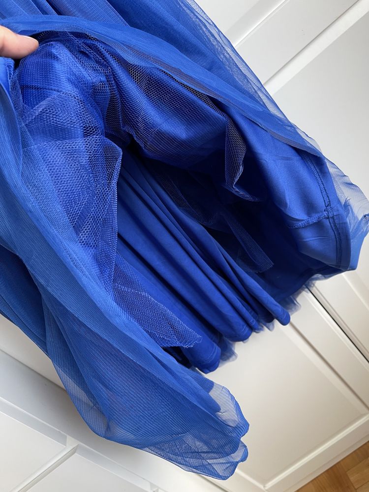 Suknia sukienka tiul kobaltowa niebieska s nowa Jak Asos Janni Deler