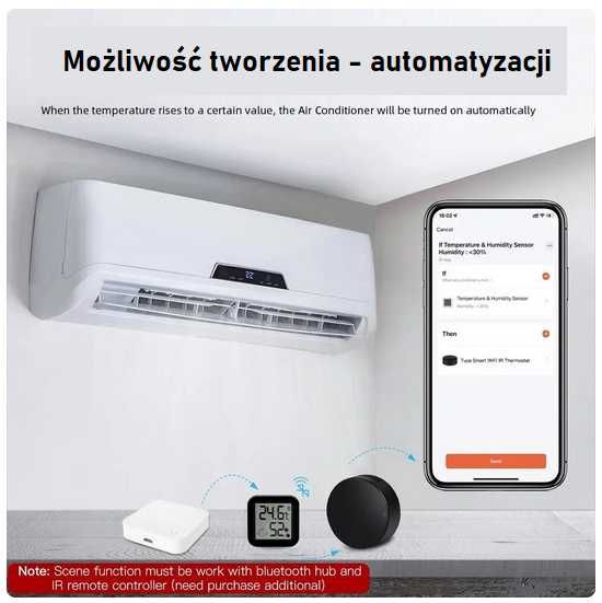 Termometr Higrometr Czujnik Bluetooth Smart TUYA Alexa