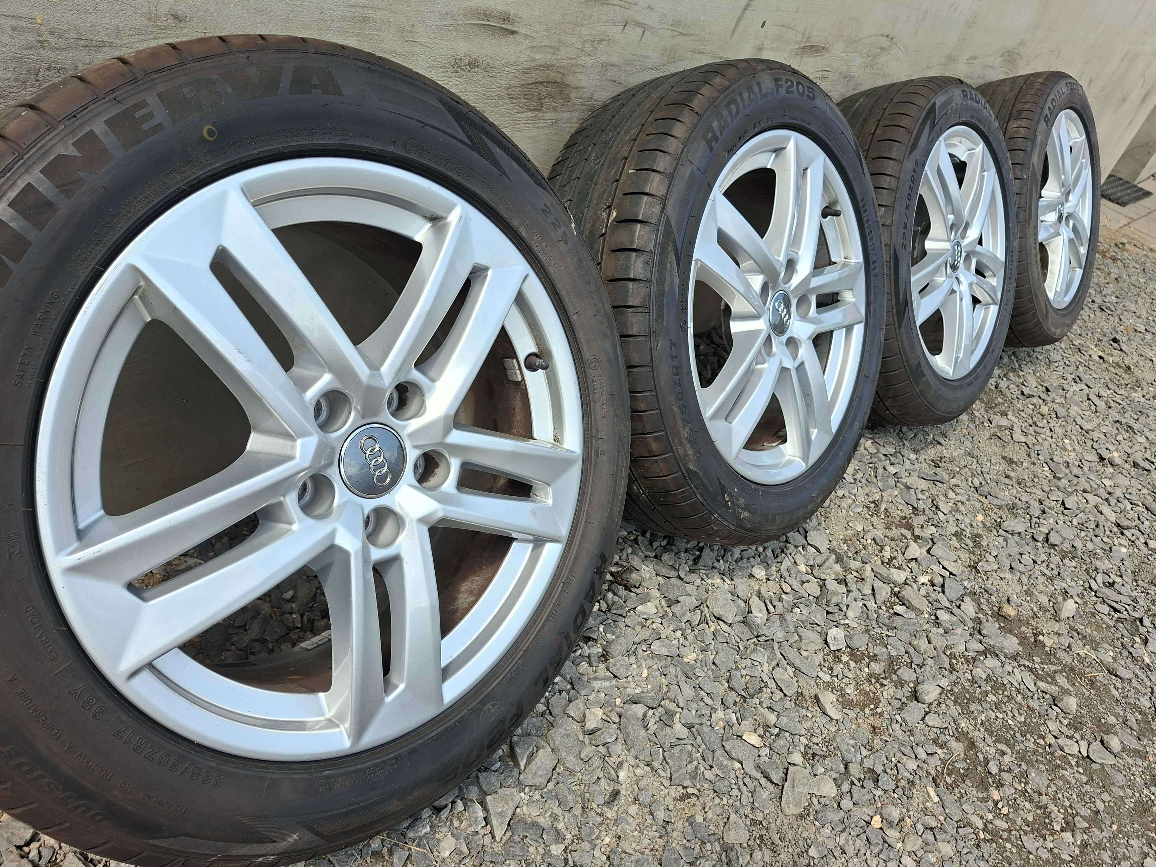 K44 Koła LETNIE,ALUFELGI 17 5x112 ORYGINAŁ AUDI A4 B8,B9,A6 C6+225/50
