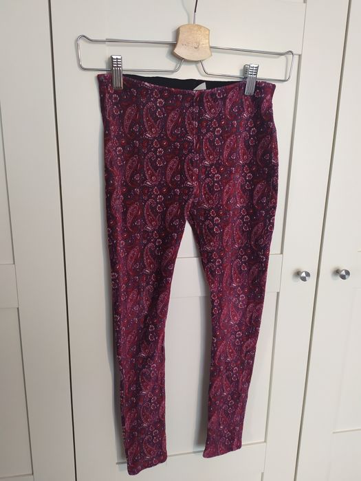 Zara 140 legginsy prążkowane wzorzyste sztruksowe