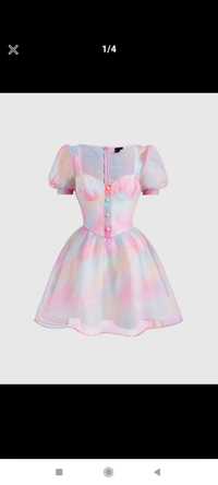 SheIn sukienka tęczowa S kawaii japan lolita coquette