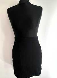 OKAZJA klasyczna czarna spódniczka mini ala dresowa wiskoza 34 s 36 xs