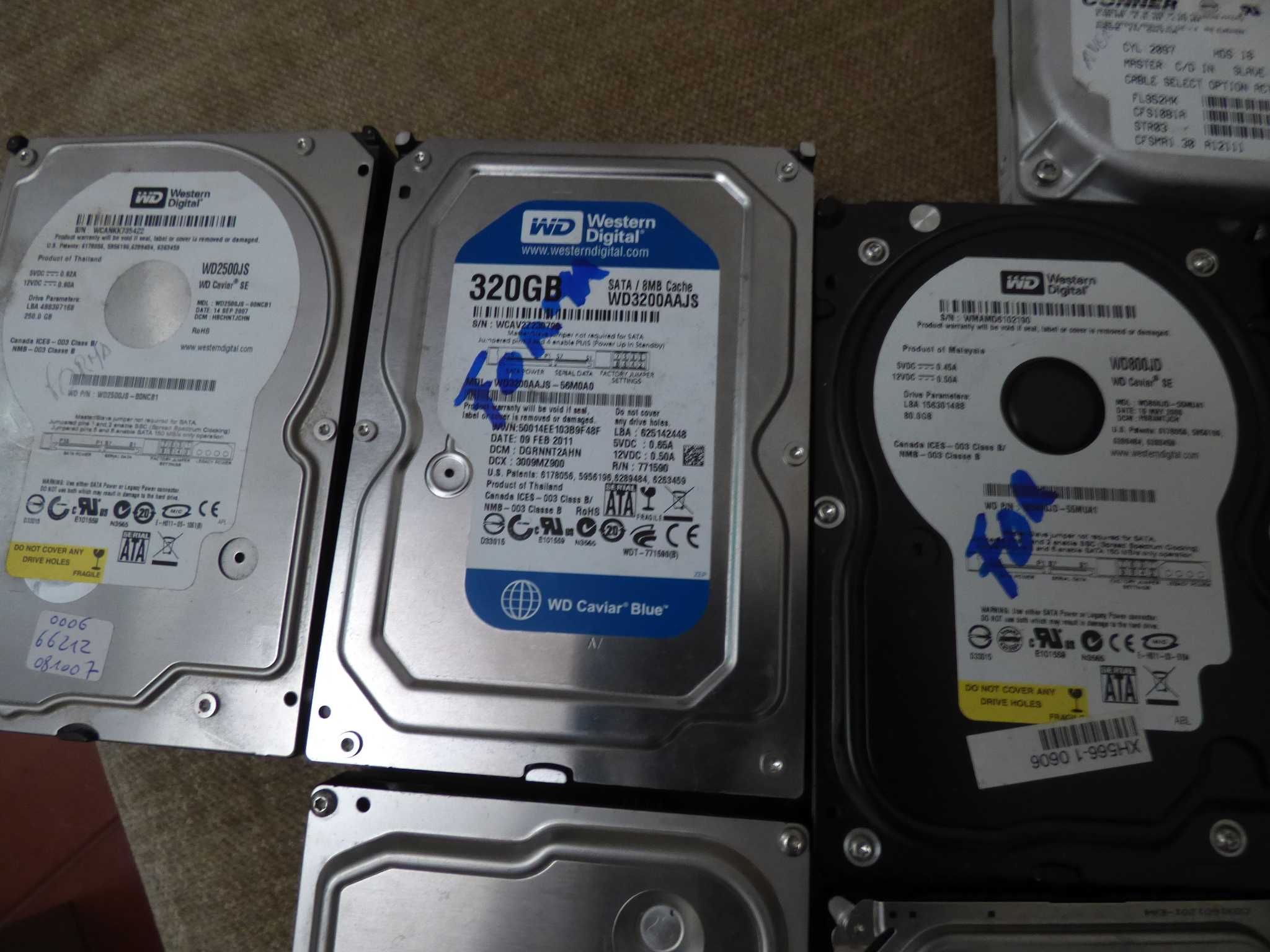 Vários discos HDD DE 80 A 500 GB