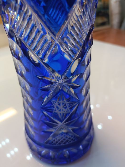 Wazon kryształowy niebieski Racibórz