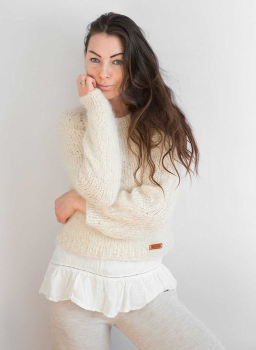 sweterek krótki z alpaki handmade