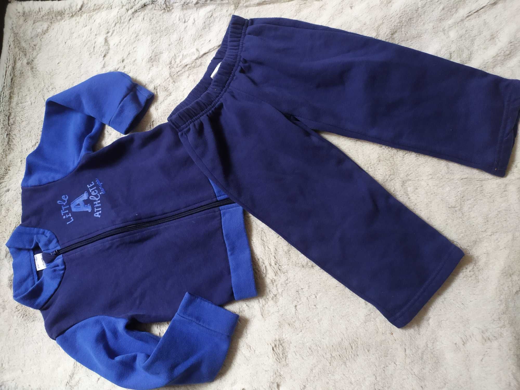 KOmplet dresowy chłopiecy Decathlon 86/92 granatowy bluza spodnie
