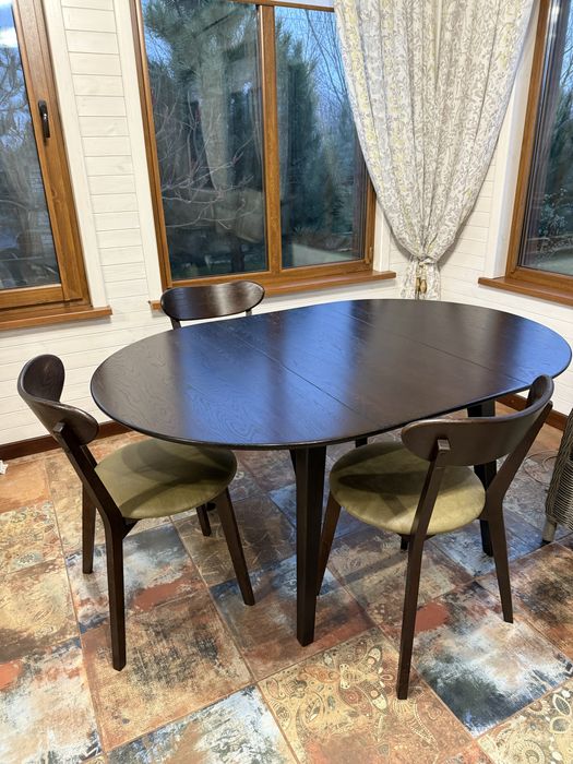 Стіл обідній + 4 стільці. Бренд Lori Натуральне дерево