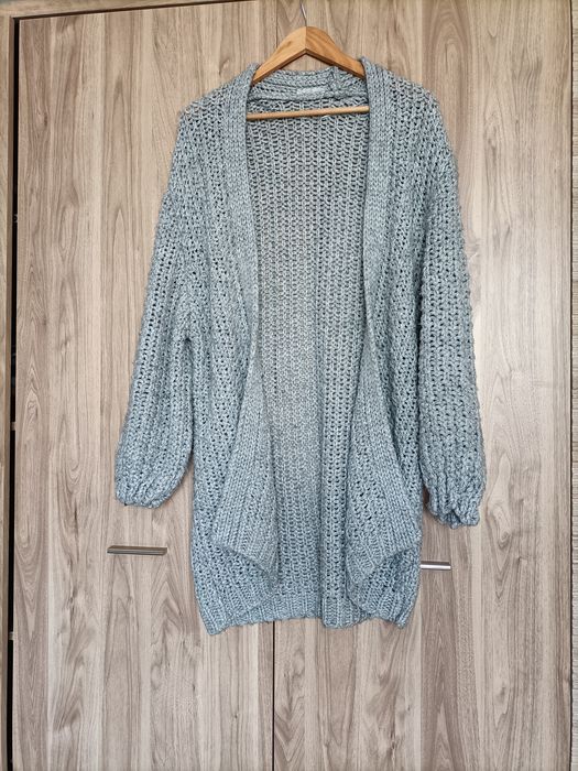 Popielaty kardigan oversize Mango M 38