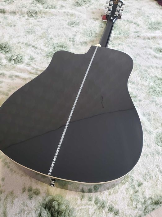 акустическая новая гитара черная регулируется гриф