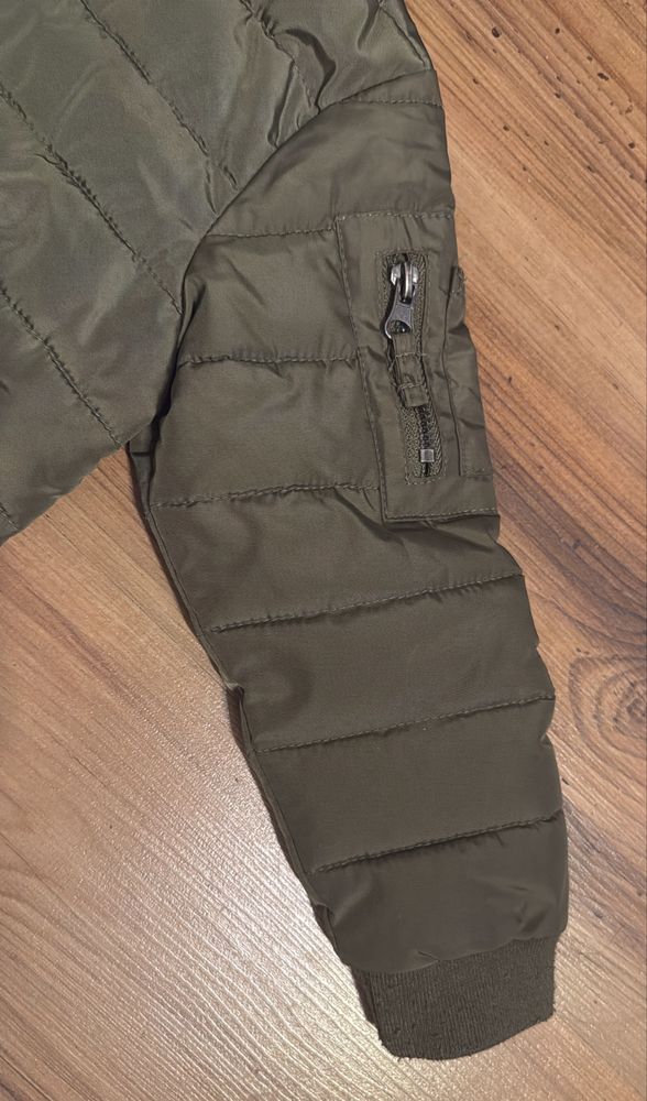 Cool Club, Kurtka wiosenna chłopięca z kapturem, bomberka, khaki 98