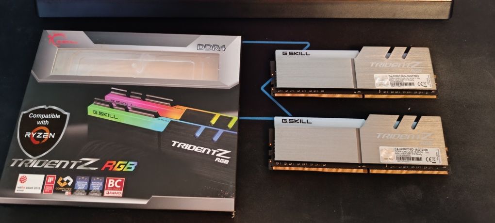Memórias ram DDR 4 G.Skill TridentZ RGB 3200Mhz CL16  - 16GB (2x8GB)