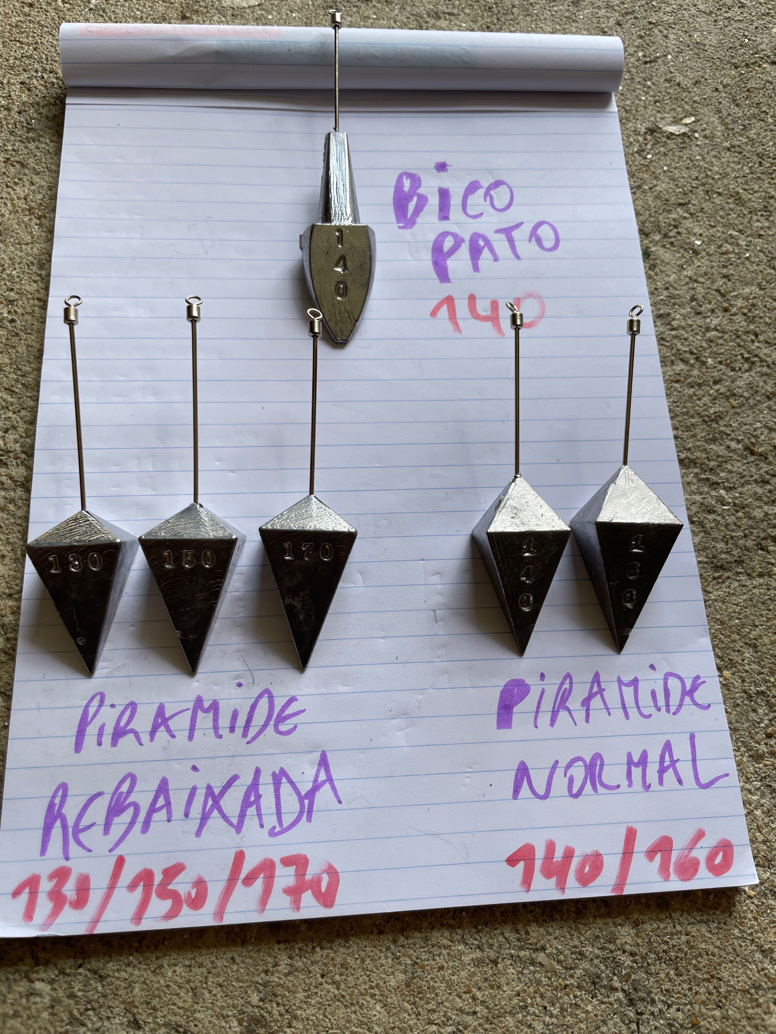 chumbadas para pesca (bico de pato e piramide com aste)surfcasting