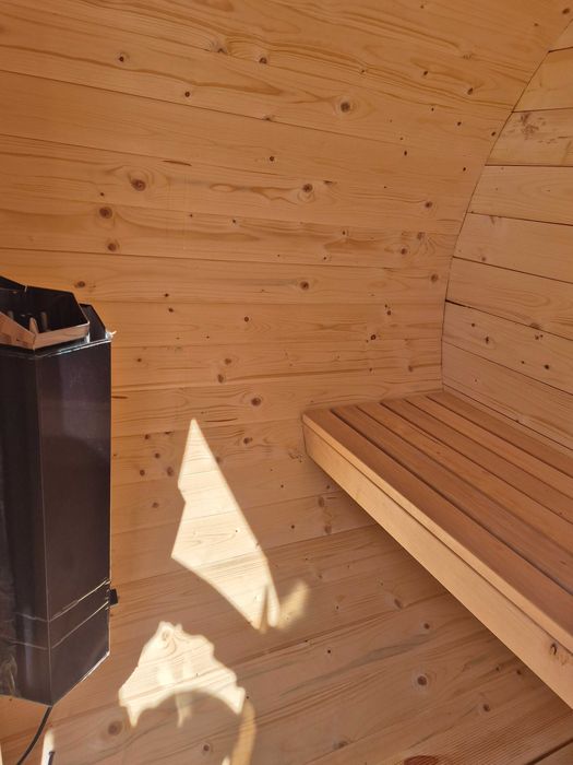 SAUNA OGRODOWA z piecem, zestaw 1,5x2m, producent, balia, beczka