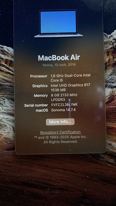 Macbook Air i5 8GB 13” 2019