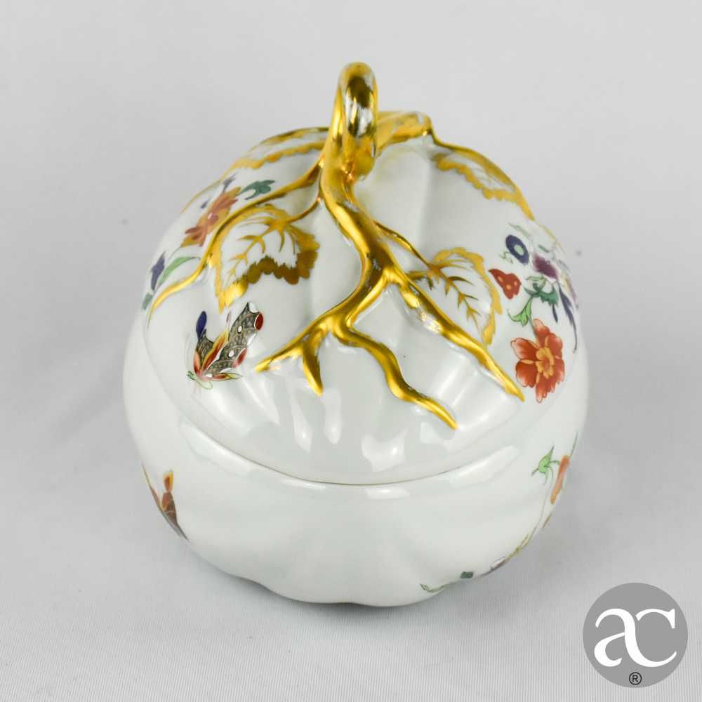 Caixa em forma de melão porcelana Vista Alegre, decoração Samatra
