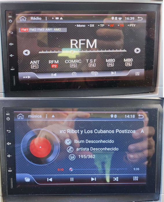 Auto rádio ANDROID+camara M.A. e antena GPS.