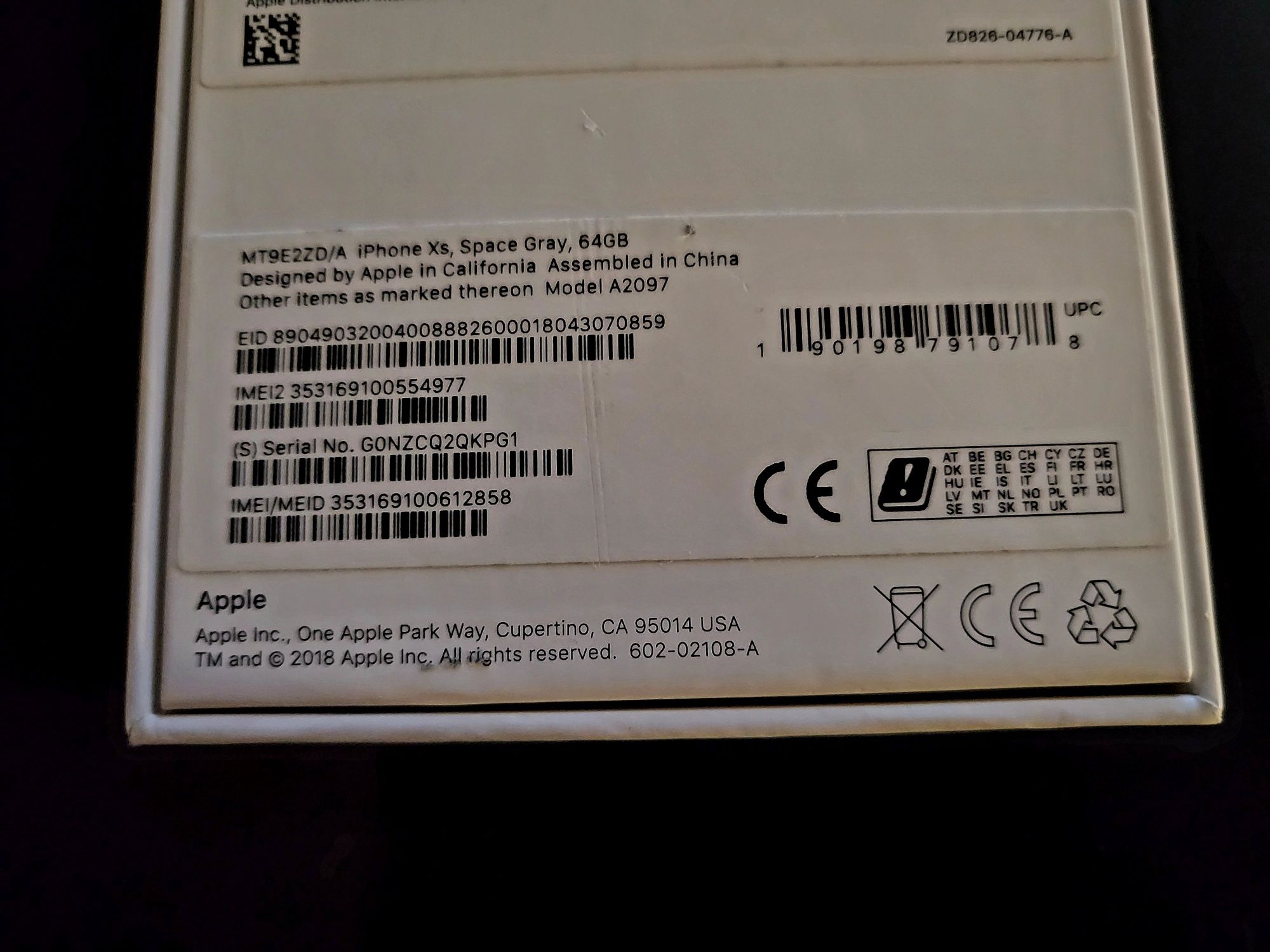 IPhone XS 64GB Space Gray