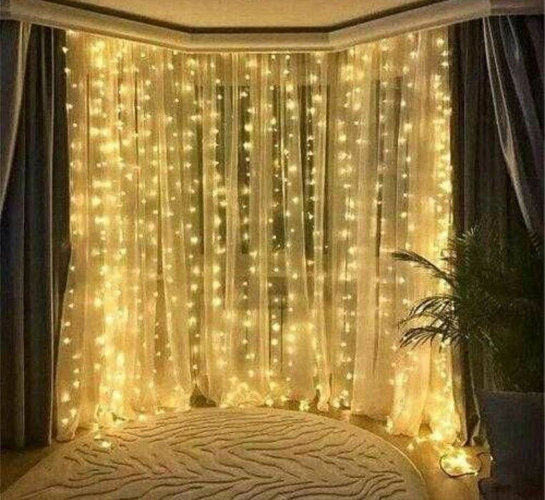 Новая Гирлянда штора, водопад, роса 3х2