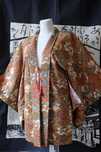 Oryginalne japońskie haori narzutka na kimono w kwiaty vintage