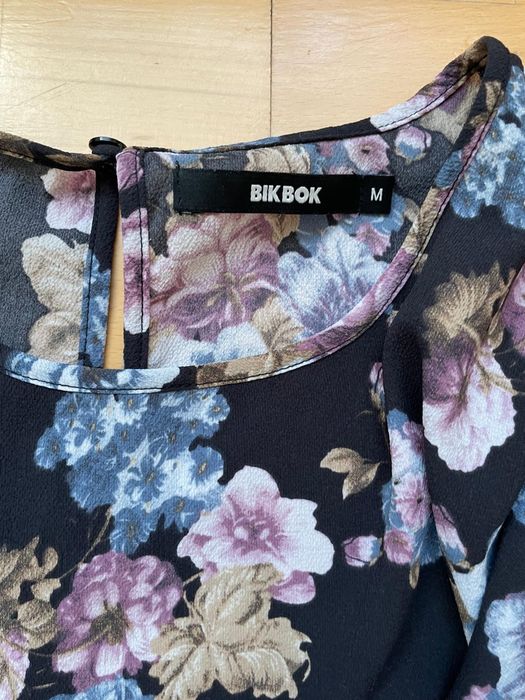 BIK bok kwiatowa bluzka top z szerokimi rękawami 38 M h&m reserved