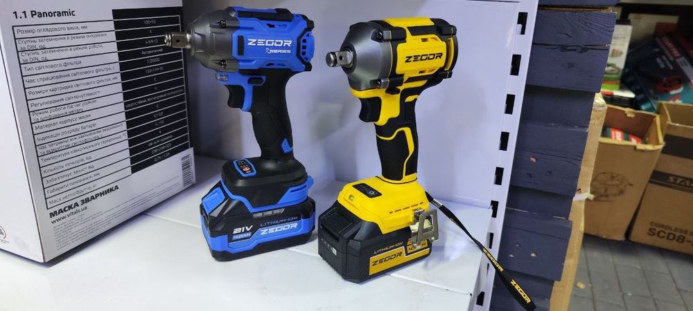 Гайковерт ударный аккумуляторный Zegor SDAX-21BL-500 21V