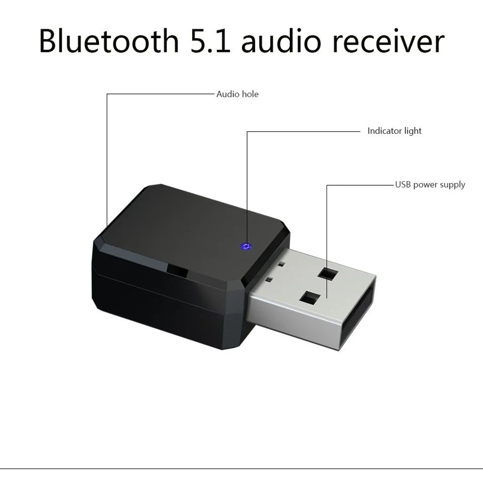 Аудио приемник, Bluetooth 5.1 ресивер, usb, aux авто магнитолы.Декодер