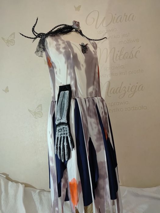 Strój przebranie zombie zjawa upiór 4 części rozmiar XL