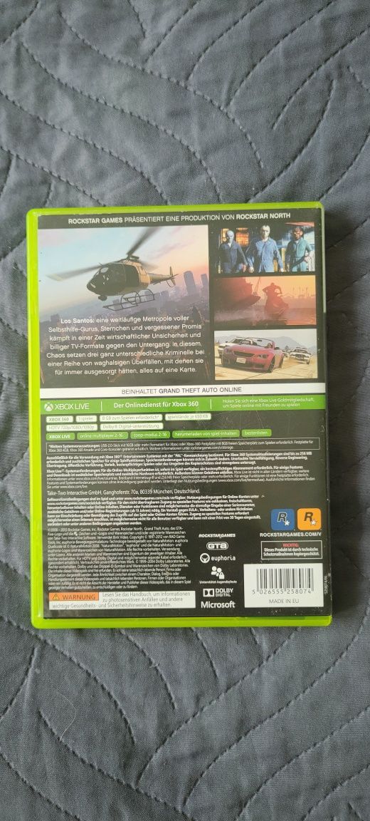 Xbox 360 GTA V PL ( 2 płyty) + mapa