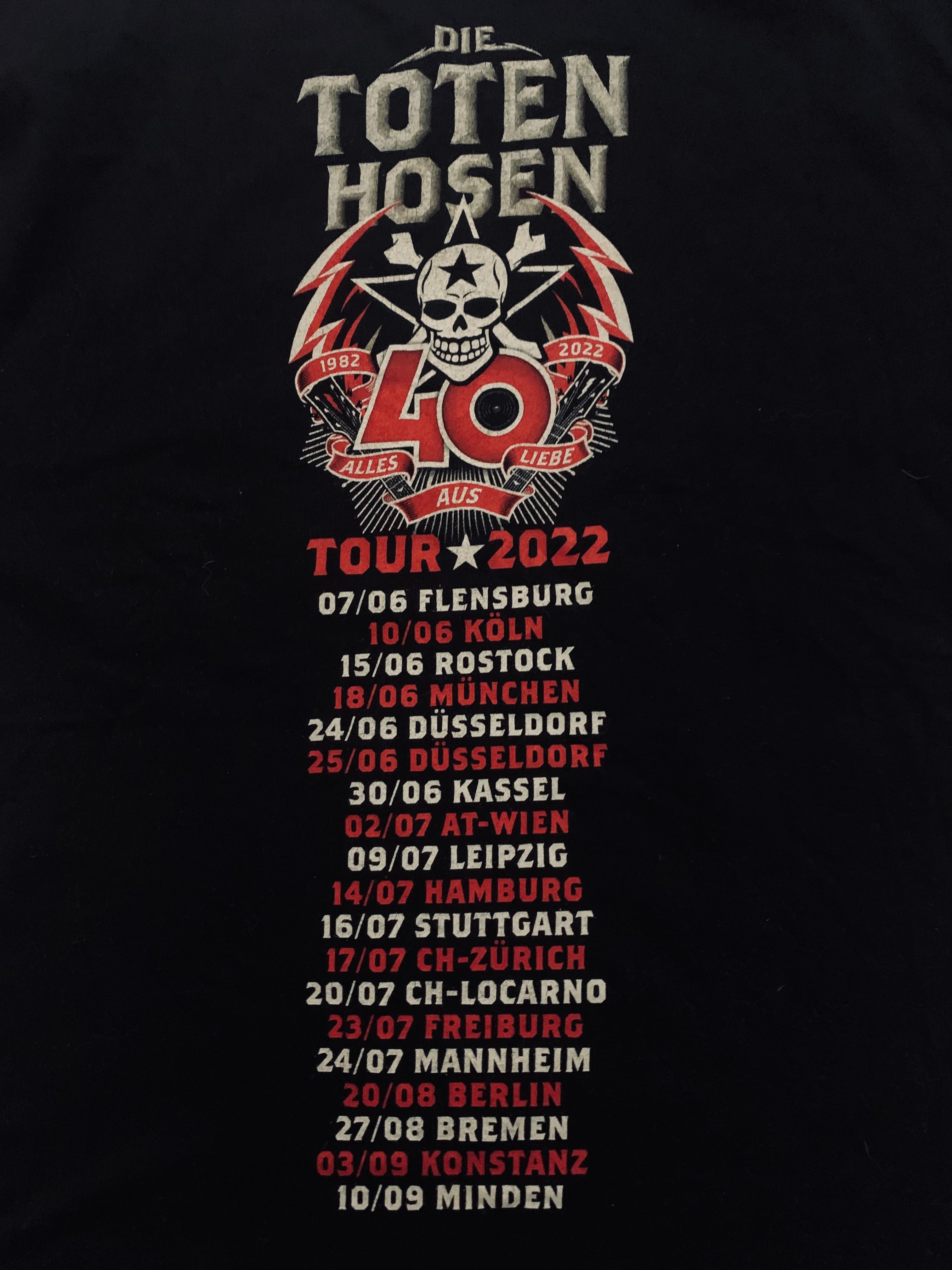 Die Toten Hosen koncertowa jubileusz 40 L Extra koszulka T- Shirt L