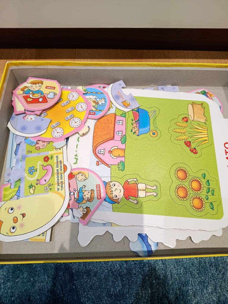 Marcheweczka pory roku i zegar układanka edukacyjna, puzzle